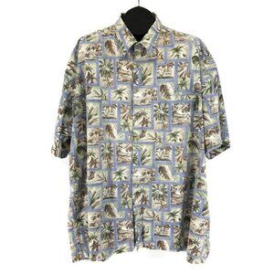 Campia Moda Casual Button Down Hawaiian Shirt Men's 3XLT Tropical 100% Cotton
